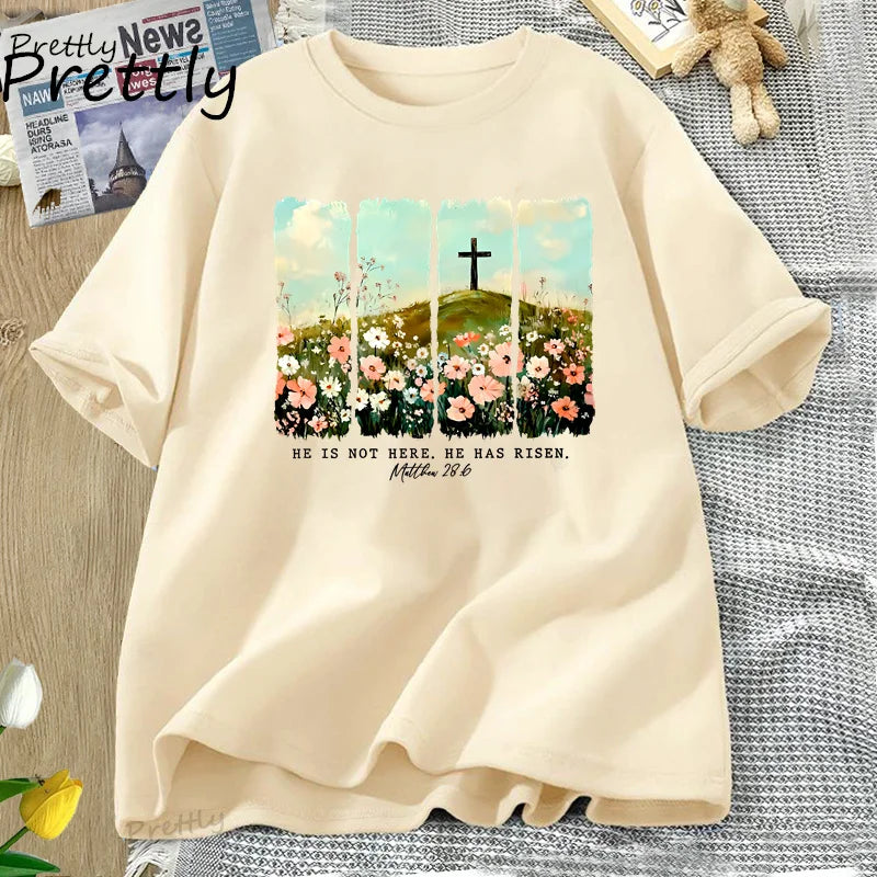 He Is Risen Wildflower Tee
