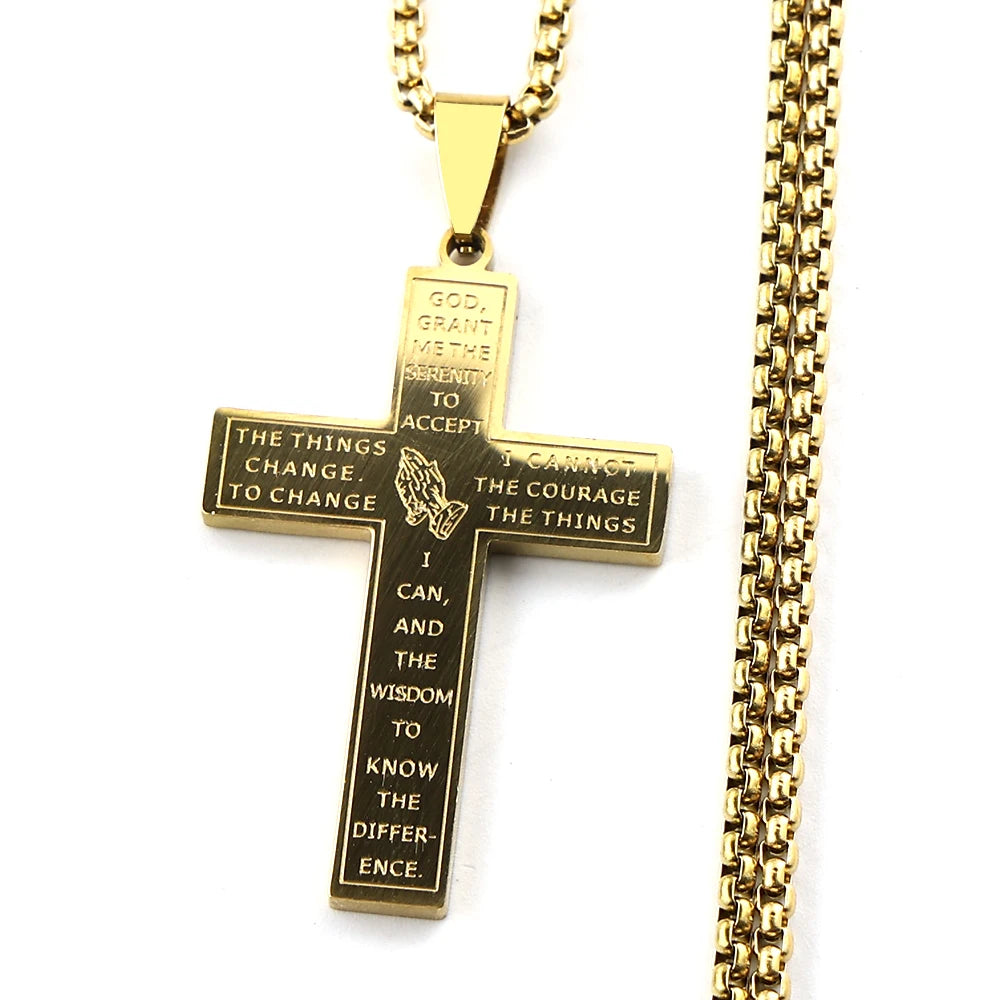 Praying Hands Cross Necklace