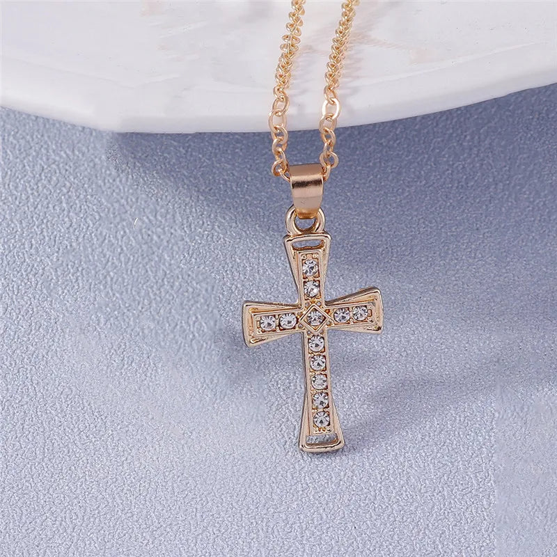Zircon Crystal Cross Necklace
