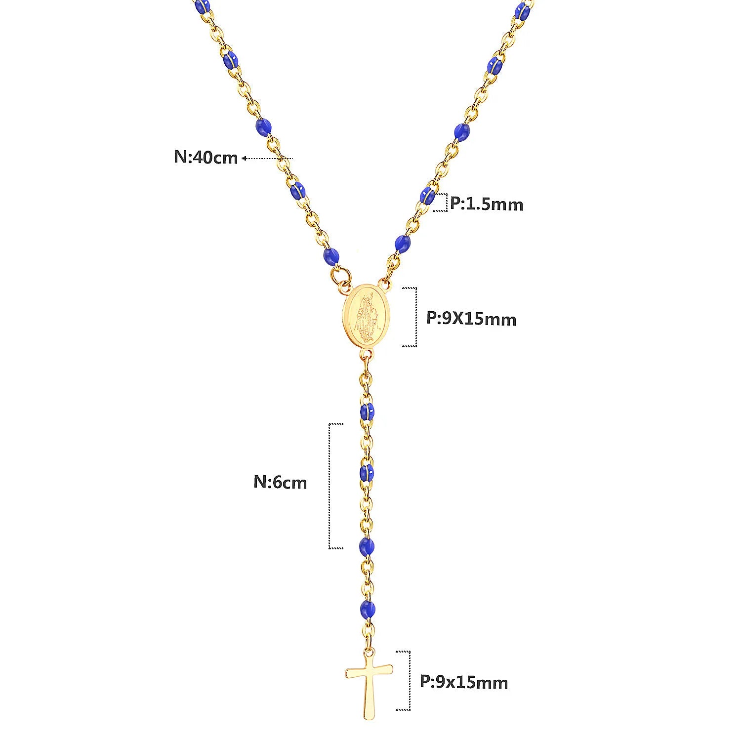 Rosary Cross Necklace