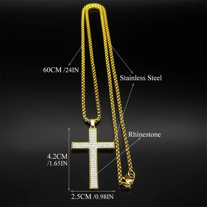 Rhinestone Cross Necklace