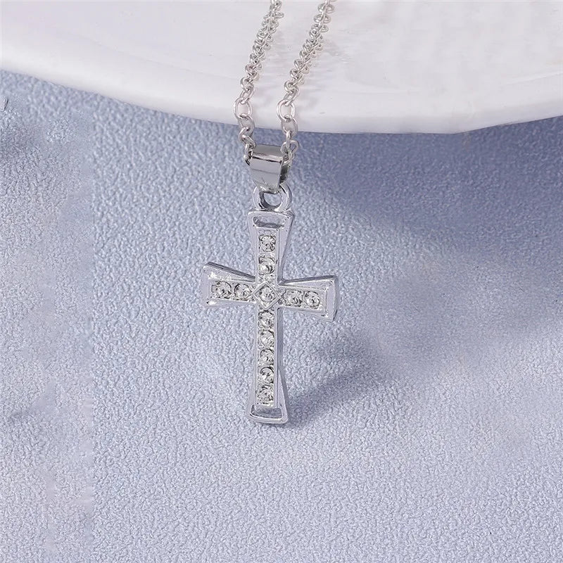 Zircon Crystal Cross Necklace
