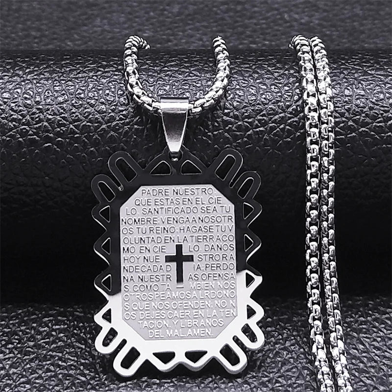 Lord’s Prayer Cross Necklace
