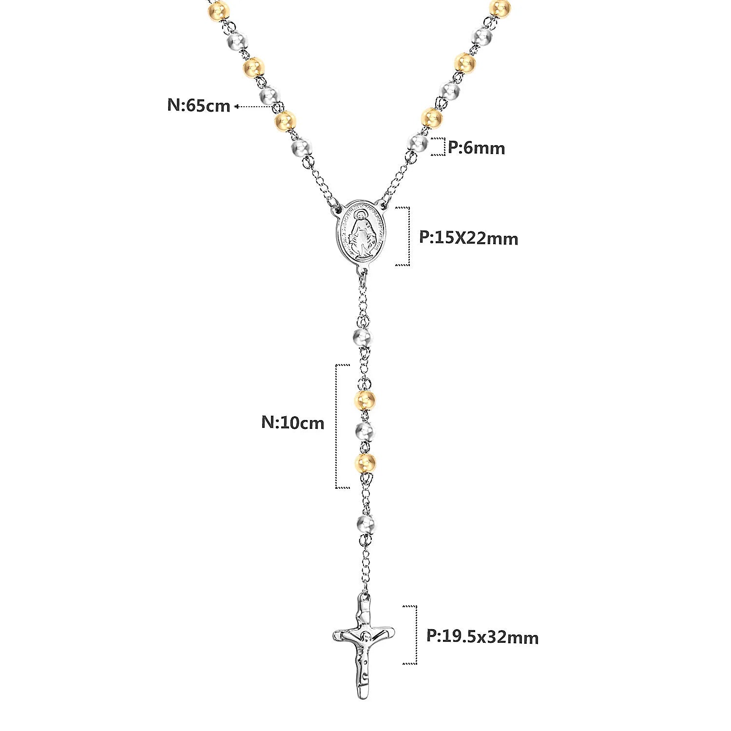 Rosary Cross Necklace