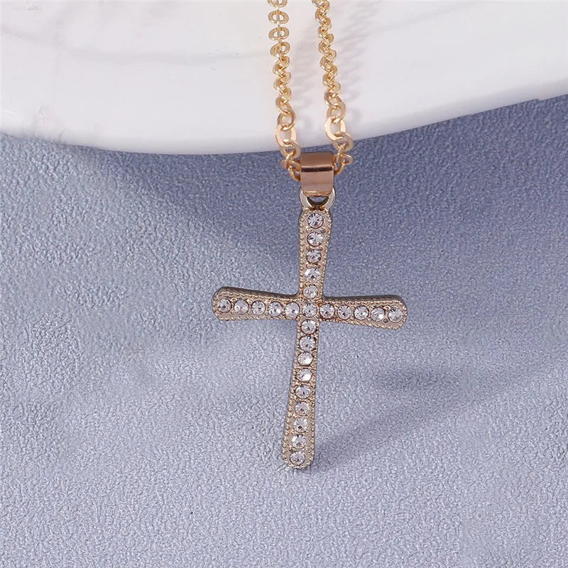 Zircon Crystal Cross Necklace