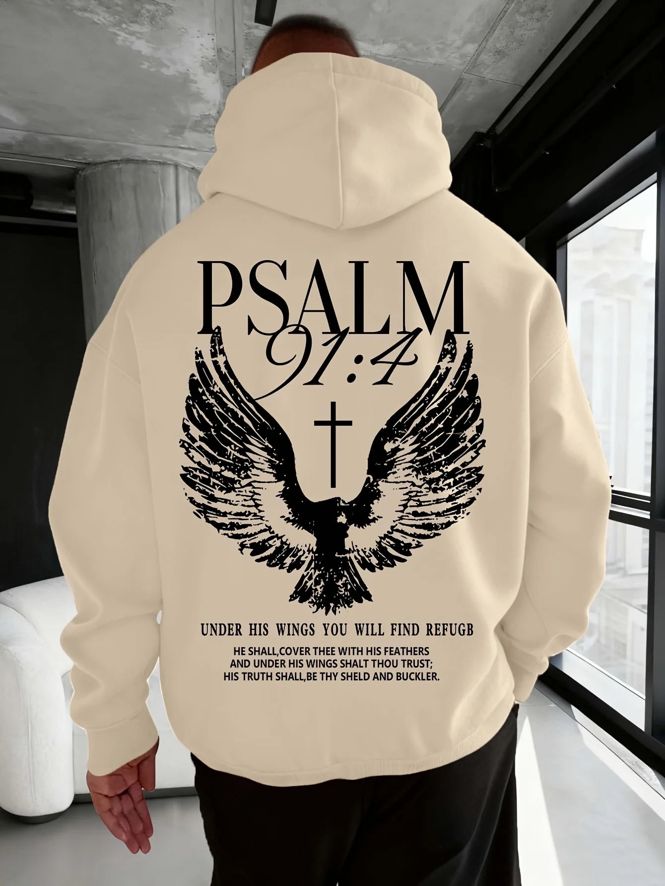 Psalm 91:4 Pullover Hoodie
