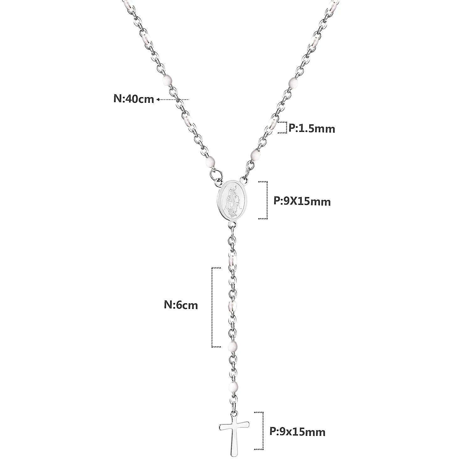 Rosary Cross Necklace