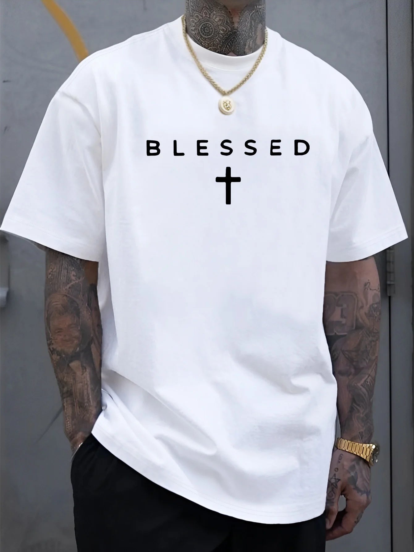 Blessed Cross Oversized Tee
