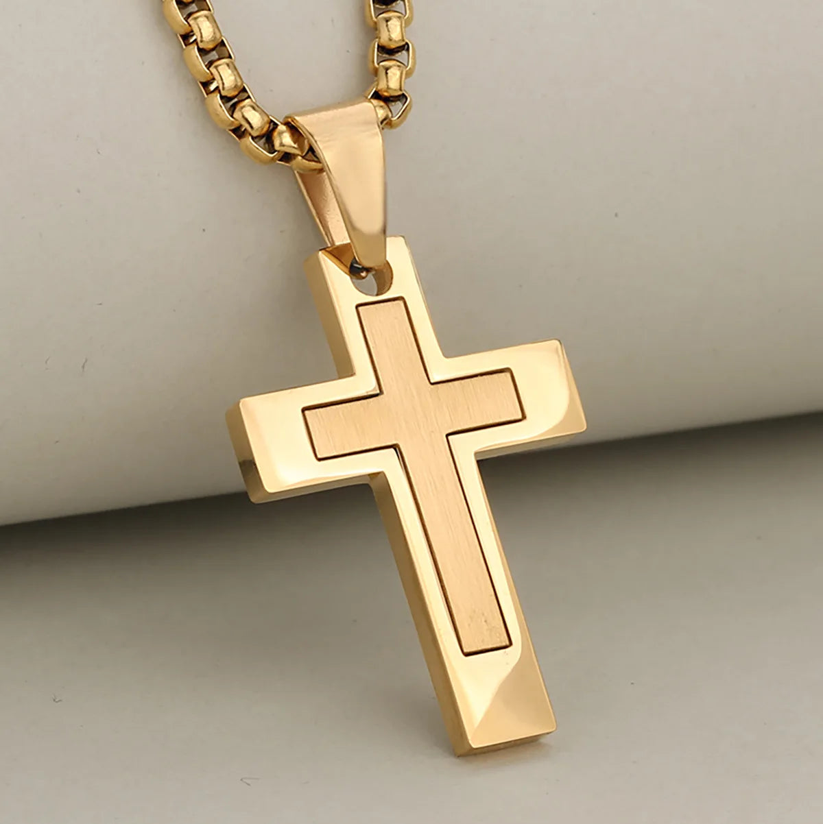 Two-Tone Cross Necklace