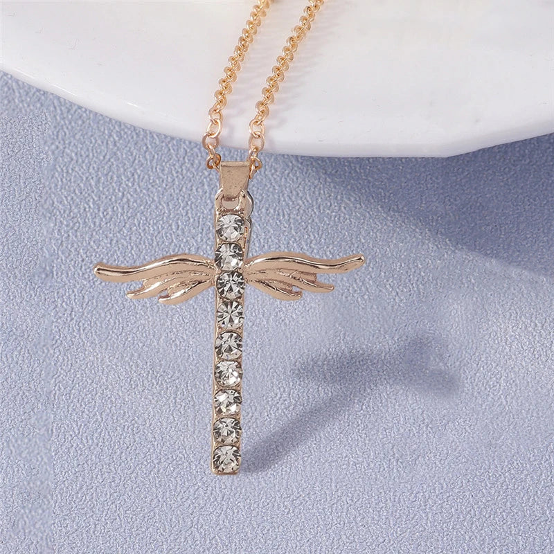 Zircon Crystal Cross Necklace