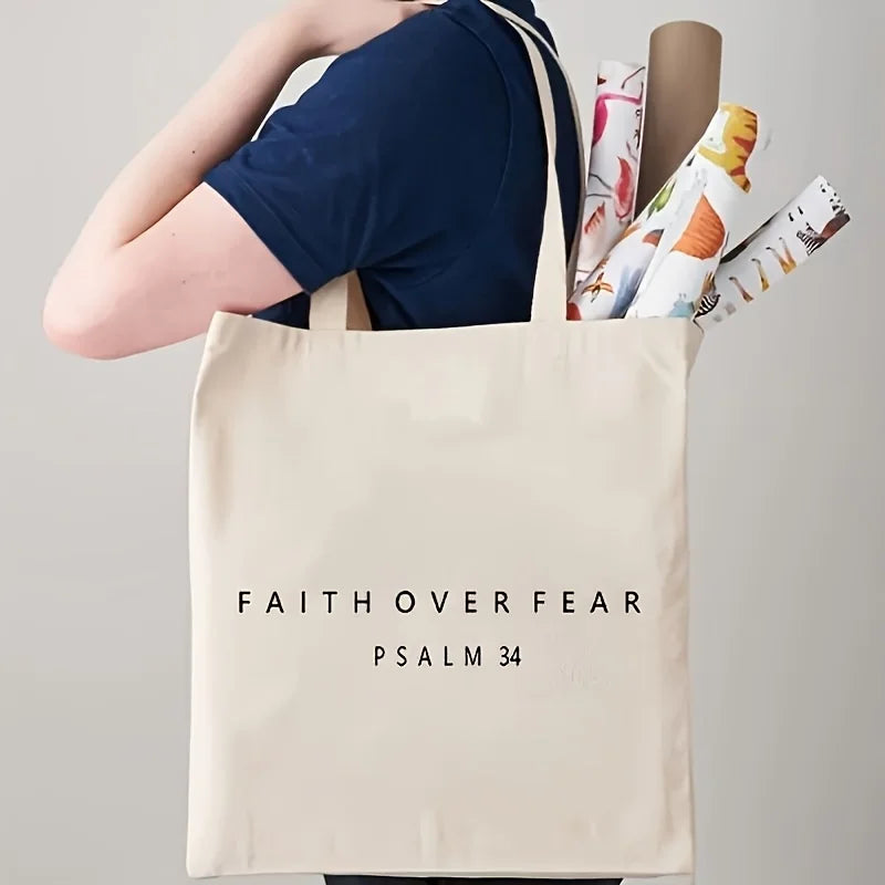 Faith Over Fear Psalm 34 Tote