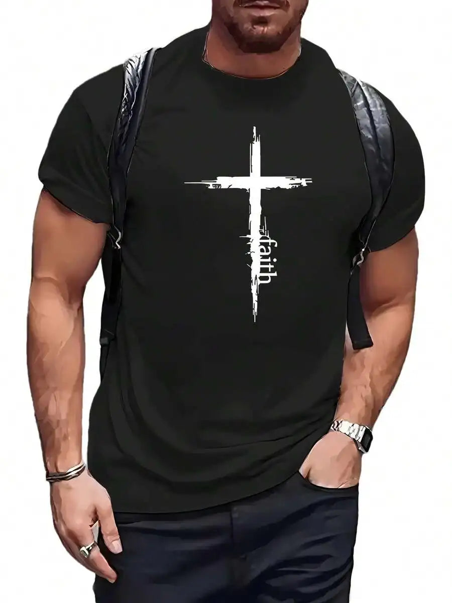 Vintage Distressed Cross Tee