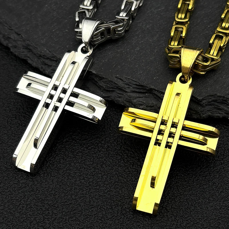 Gold Cross Chain Necklace