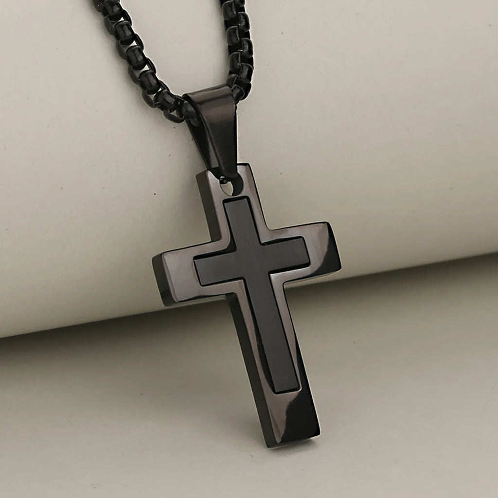 Two-Tone Cross Necklace