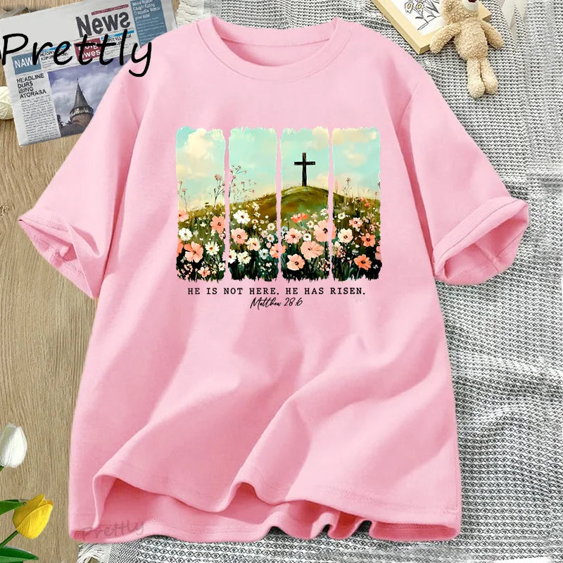 He Is Risen Wildflower Tee