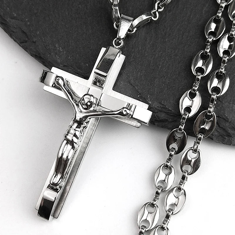 Gold Crucifix Chain Necklace