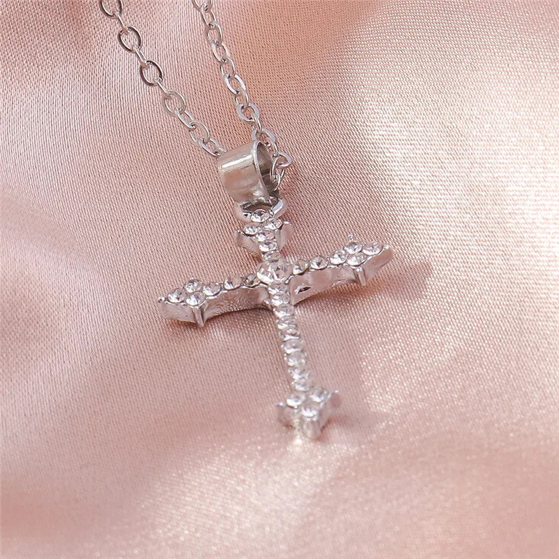 Zircon Crystal Cross Necklace