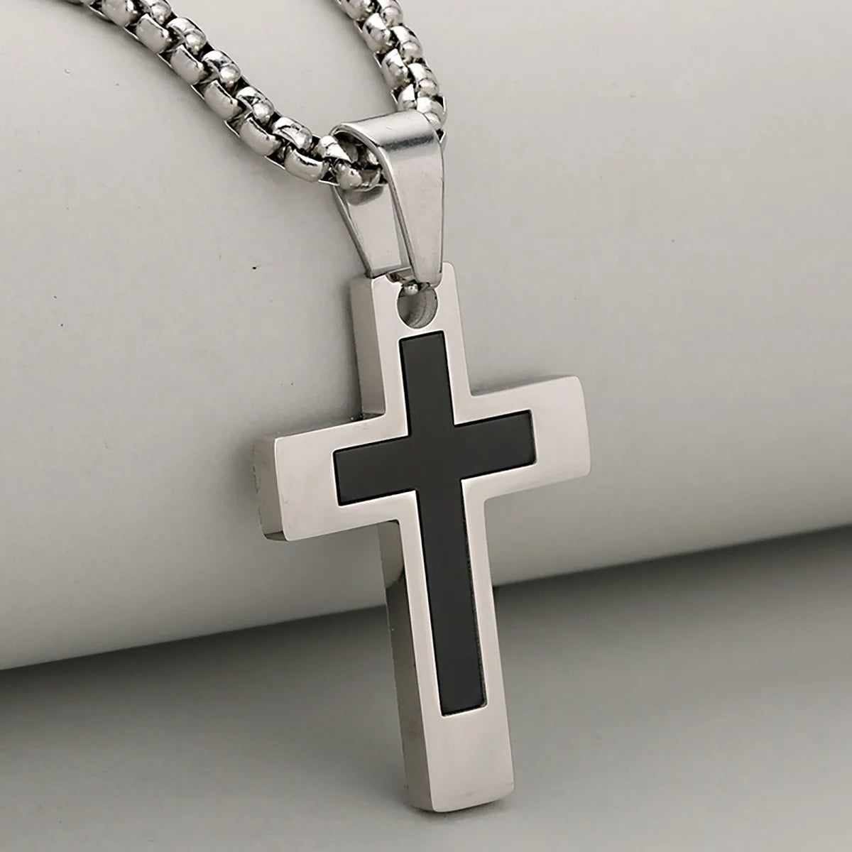 Two-Tone Cross Necklace