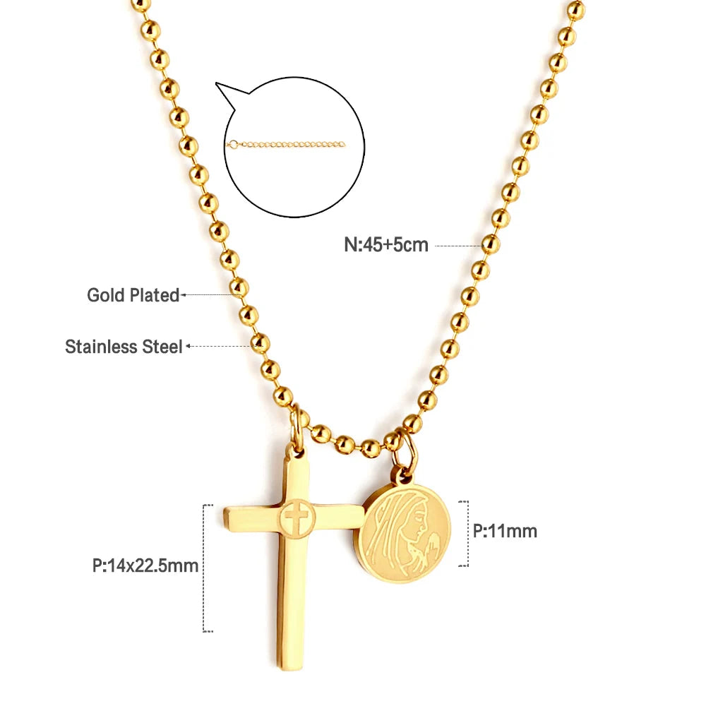 Rosary Cross Necklace
