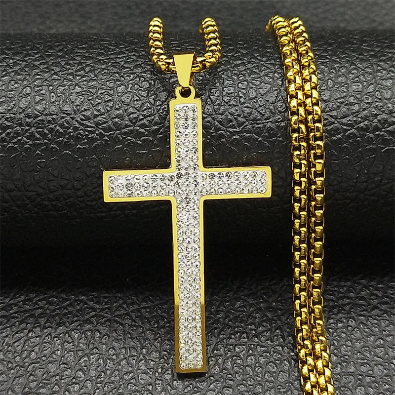 Rhinestone Cross Necklace