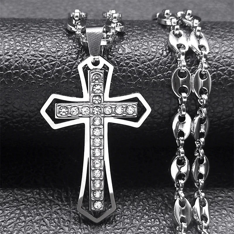 Gold Crucifix Chain Necklace