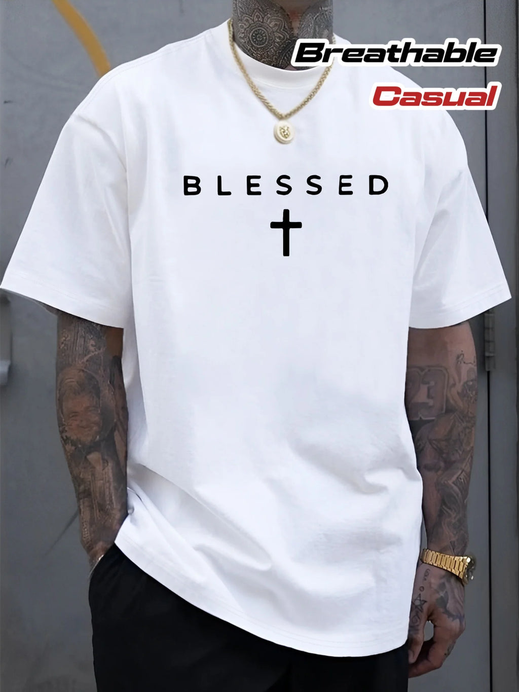 Blessed Cross Oversized Tee