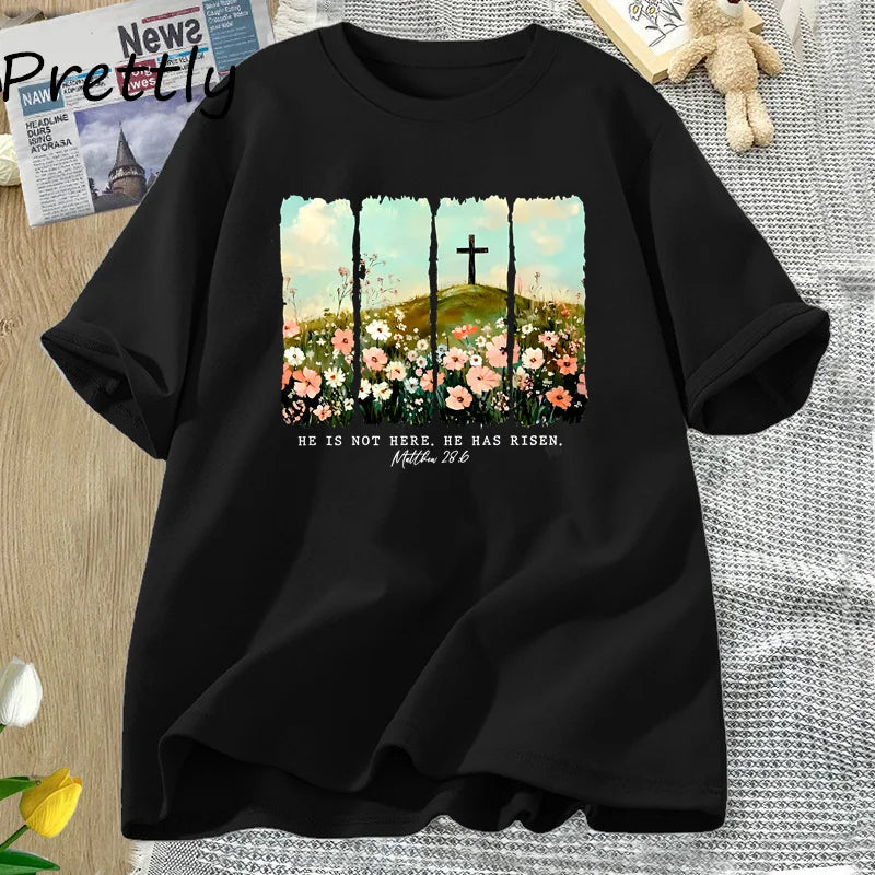 He Is Risen Wildflower Tee